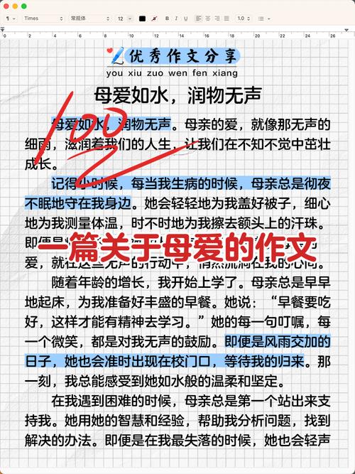 高一周记500字：母爱  第1张