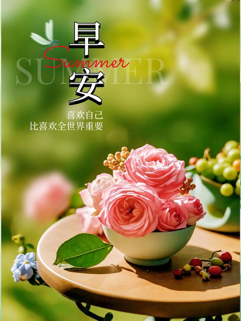 早安心语 心如花开，面带微笑，一路芬芳  第1张