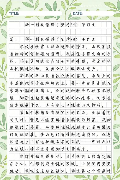 我懂得了坚持作文(精选31篇) 第1张 我懂得了坚持作文(精选31篇) 第1张